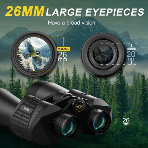 20x70 Binoculars for Adults High Powered - WOZEL HD Bird Binoculars with Clear Low Light Vision - Powerful Binoculars for Bird Watching Hunting Travel Outdoor Hiking