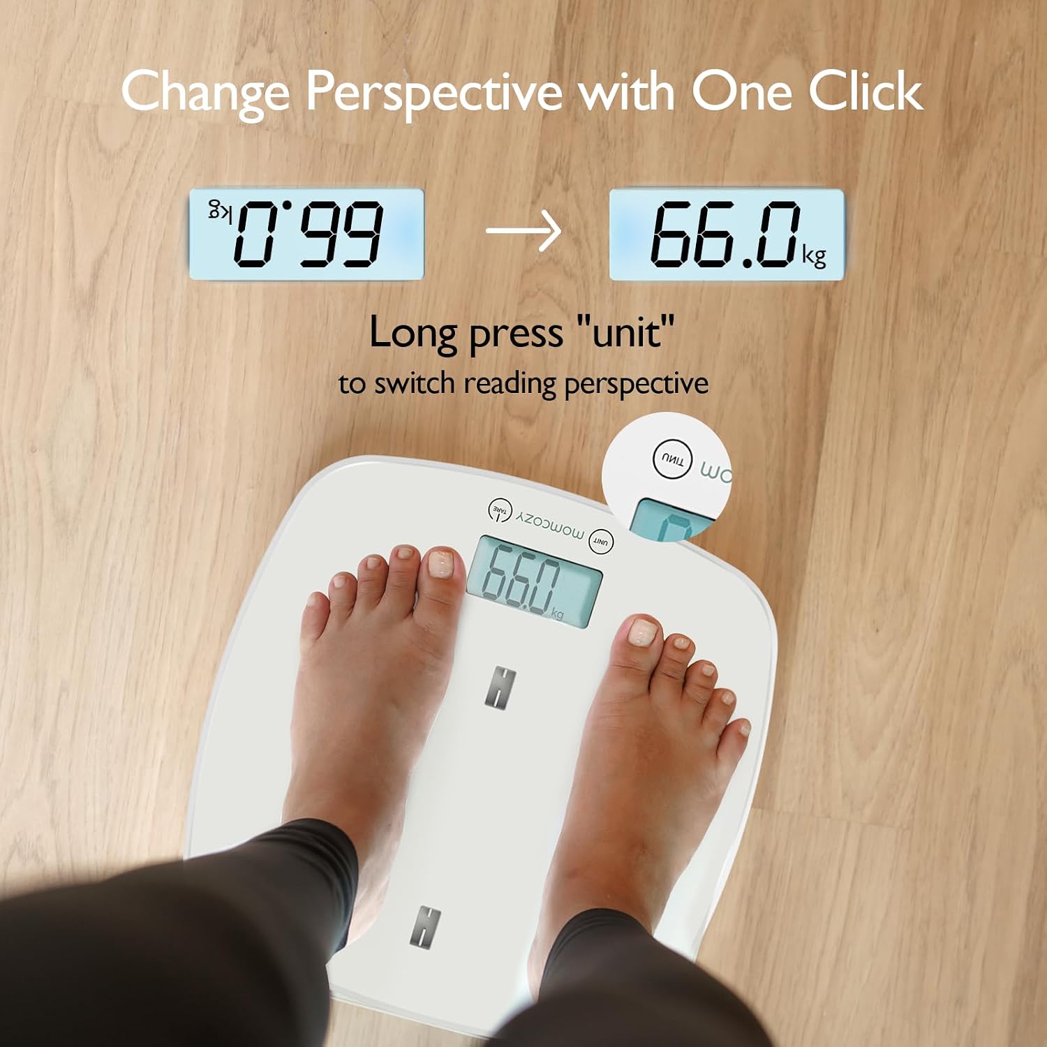 Momcozy Baby Scale, Weight, Height and Weighted Feeds, Removable Tray,