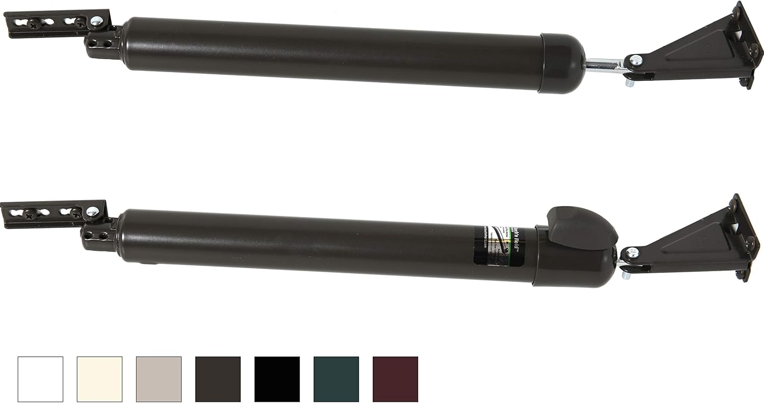 Touch 'n Hold Smooth Dual Door Closer System (Cranberry) – Heavy-Duty - Touch-Button Hold Open Feature & Smooth Closing Motion - Storm & Security Door (Medium/Heavy Weight). New Door/Replace Old Unit