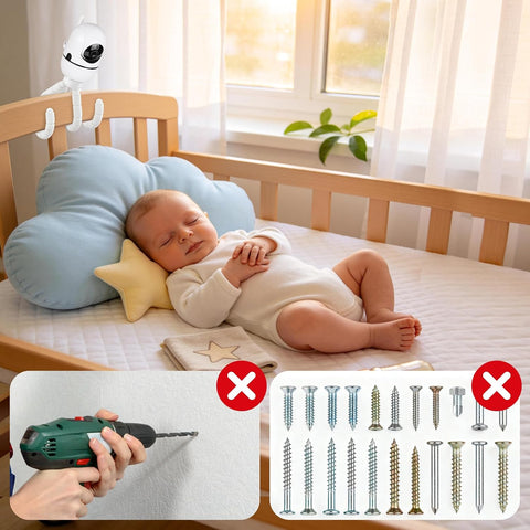 Tripod Baby Monitor Mount for HelloBaby HB6550/ HB6560/ HB65/ HB6351/ HB40/ HB6339/ HB6336, ANMEATE SM935E Monitor, Flexible Baby Camera Stand with 1/4" Screw – Portable, No Drilling