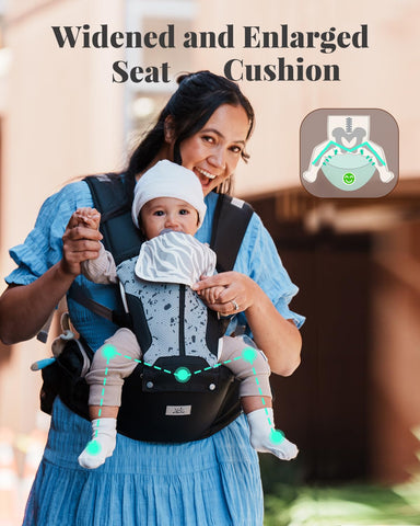 MOMTORY Safety-Certified 6-in-1 Baby Carrier Newborn to Toddler, Black
