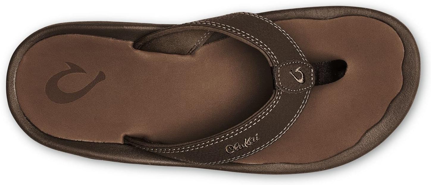 OluKai Ohana Men's Sandals, Water Resistant Flip Flops with Arch Support