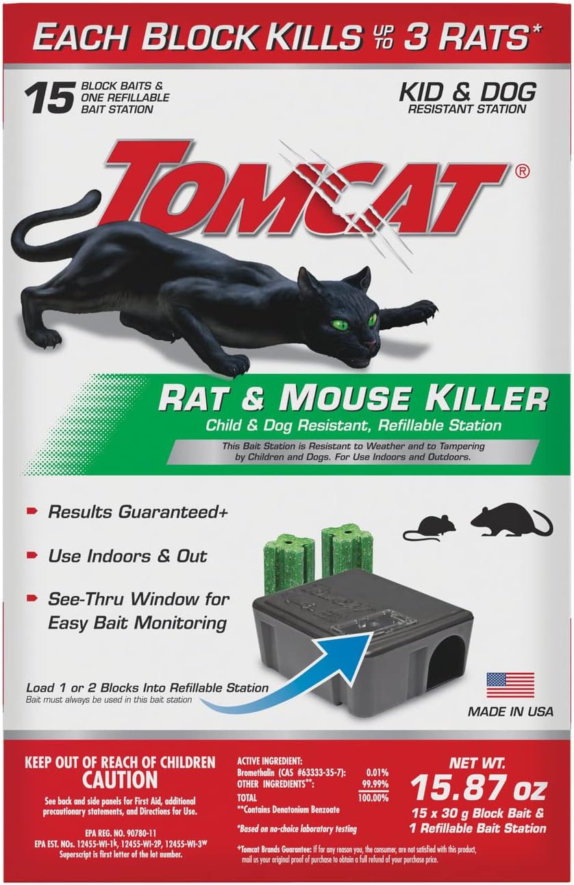 Tomcat Rat & Mouse Bait Station, 2 Packages Each with 1 Station & 15 Baits