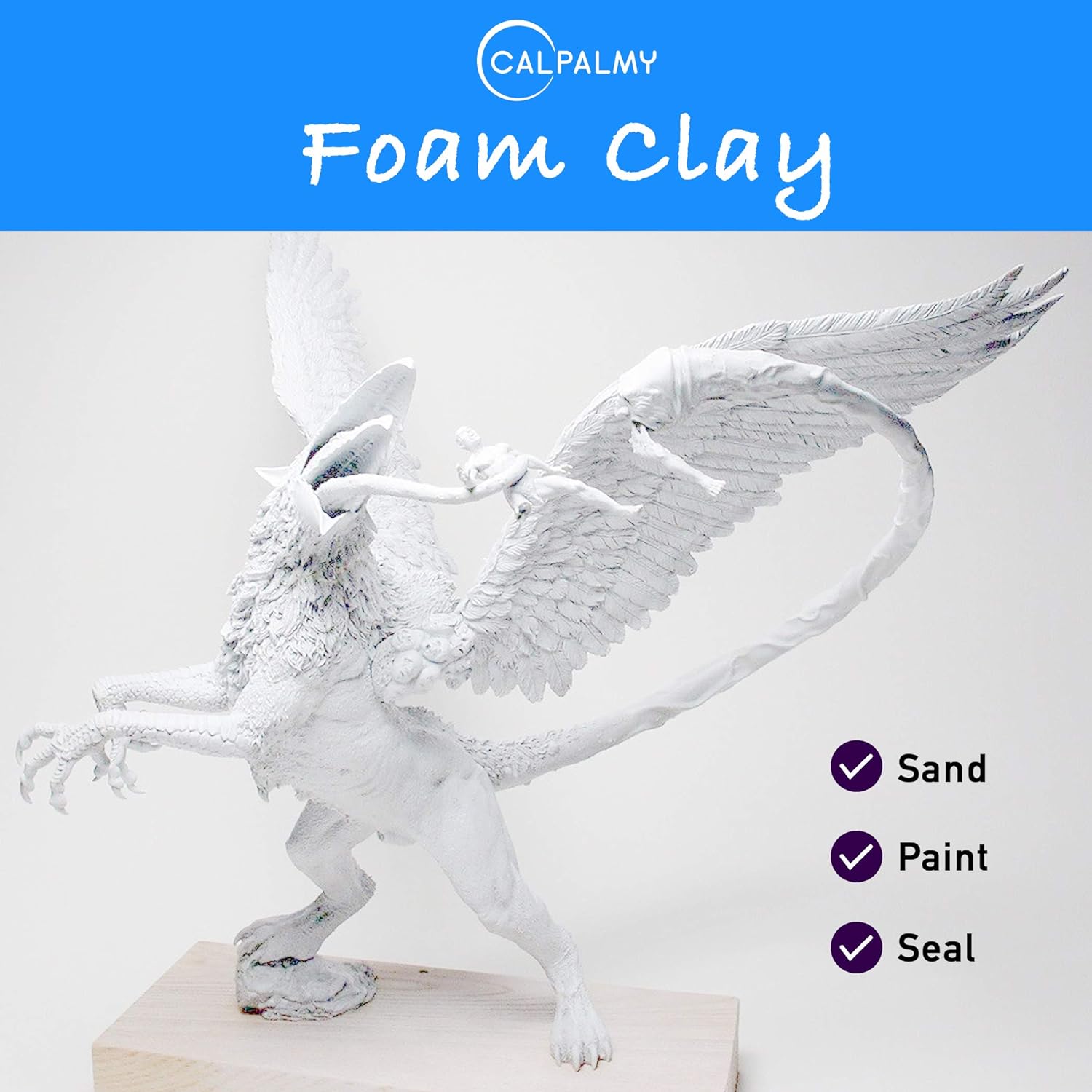 1.1lb Moldable Cosplay Foam Clay (White) – High Density and Hiqh Quality for Intricate Designs | Air Dries to Perfection for Cutting with a Knife or Rotary Tool, Sanding or Shaping