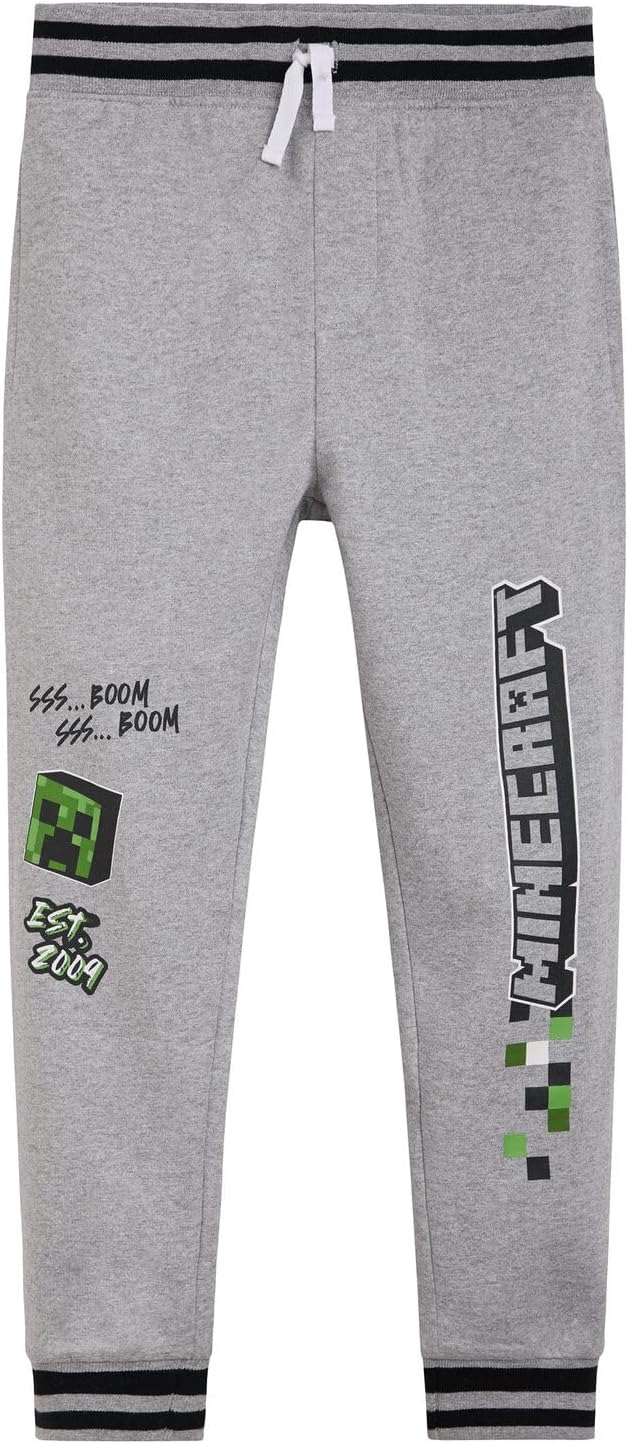Minecraft Fleece Varsity Bomber Jacket and Jogger Pants Outfit Set Little Kid to Big Kid Sizes (4-18-20)