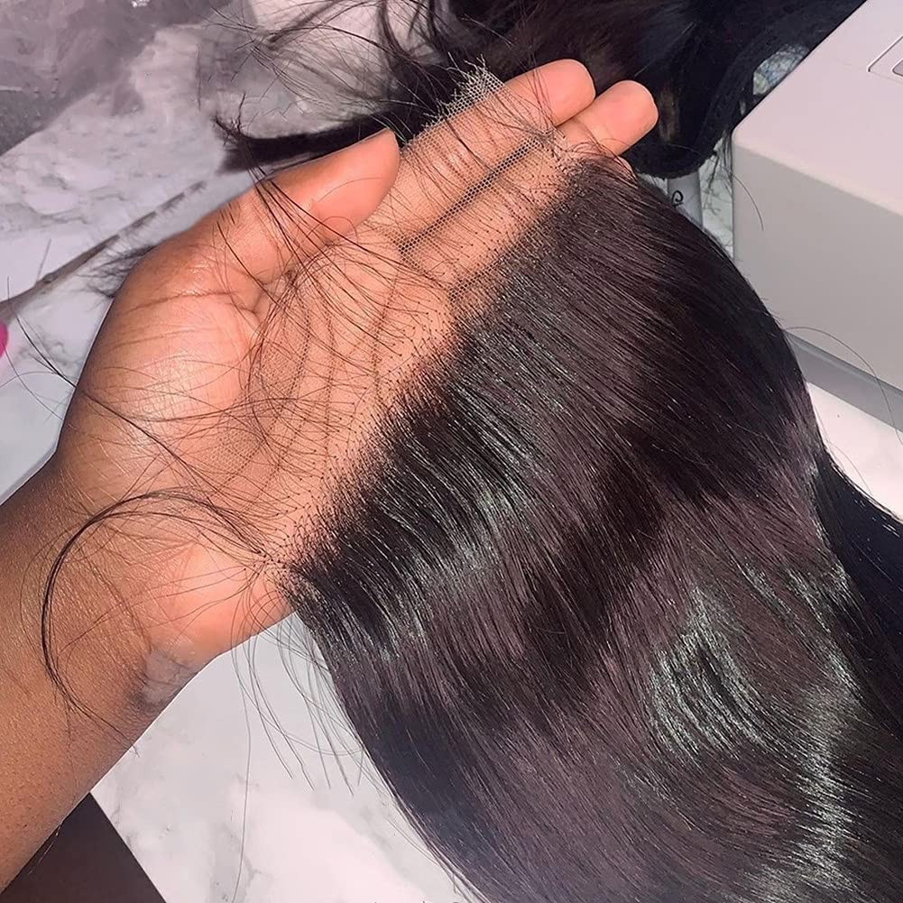 BEEOS Body Wave 5x5 SKINLIKE Real HD Lace Closure Only, 0.10mm Ultra-Thin Invisible HD Lace Pre-Plucked Bleached Knots Natural Hairline Virgin Human Hair 16 Inch