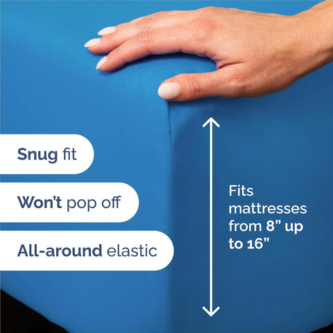 King Size 4 Piece Sheet Set - Breathable & Cooling Sheets - Royal Blue