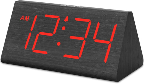 DreamSky Wooden Digital Alarm Clock for Bedrooms with Large Numbers