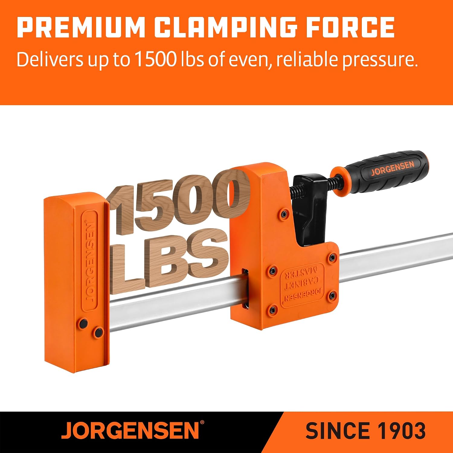 Jorgensen 24-inch Bar Clamps Set, 2-pack Cabinet Master 90° Parallel Clamps