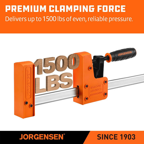 Jorgensen 24-inch Bar Clamps Set, 2-pack Cabinet Master 90° Parallel Clamps