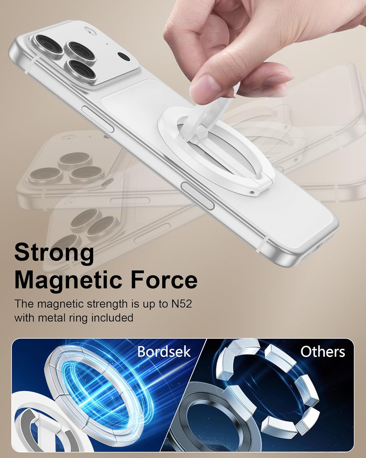 Magnetic Phone Ring Holder for iPhone 17 Pro Max/17Pro/Air/17/16 Pro/15/14