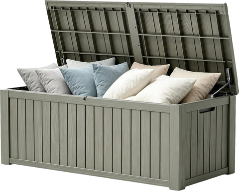 Outdoor Storage Waterproof Deck Box for Patio (230 Gallon, Grey)