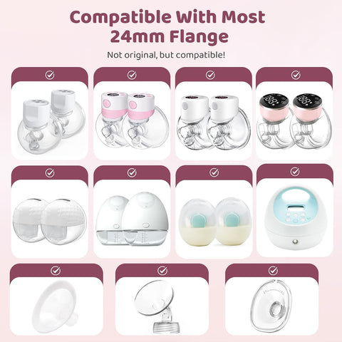 Nursi Luna Flange Sizing Kit for 24mm Breast Pumps, 8PCS