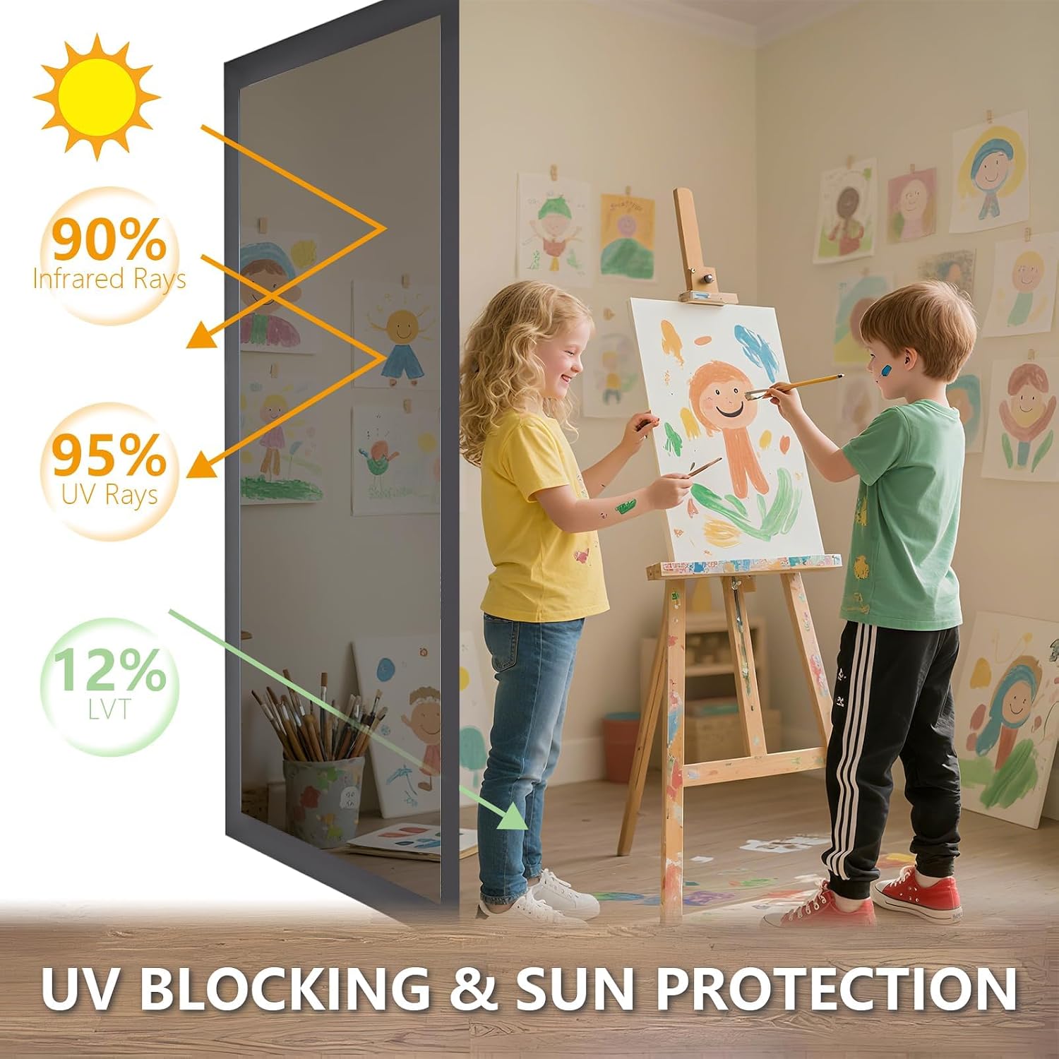 LEMON CLOUD One Way Window Film Window Tint for Home, Silver 23.6″ x 78.7″