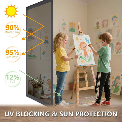 LEMON CLOUD One Way Window Film Window Tint for Home, Silver 23.6″ x 78.7″