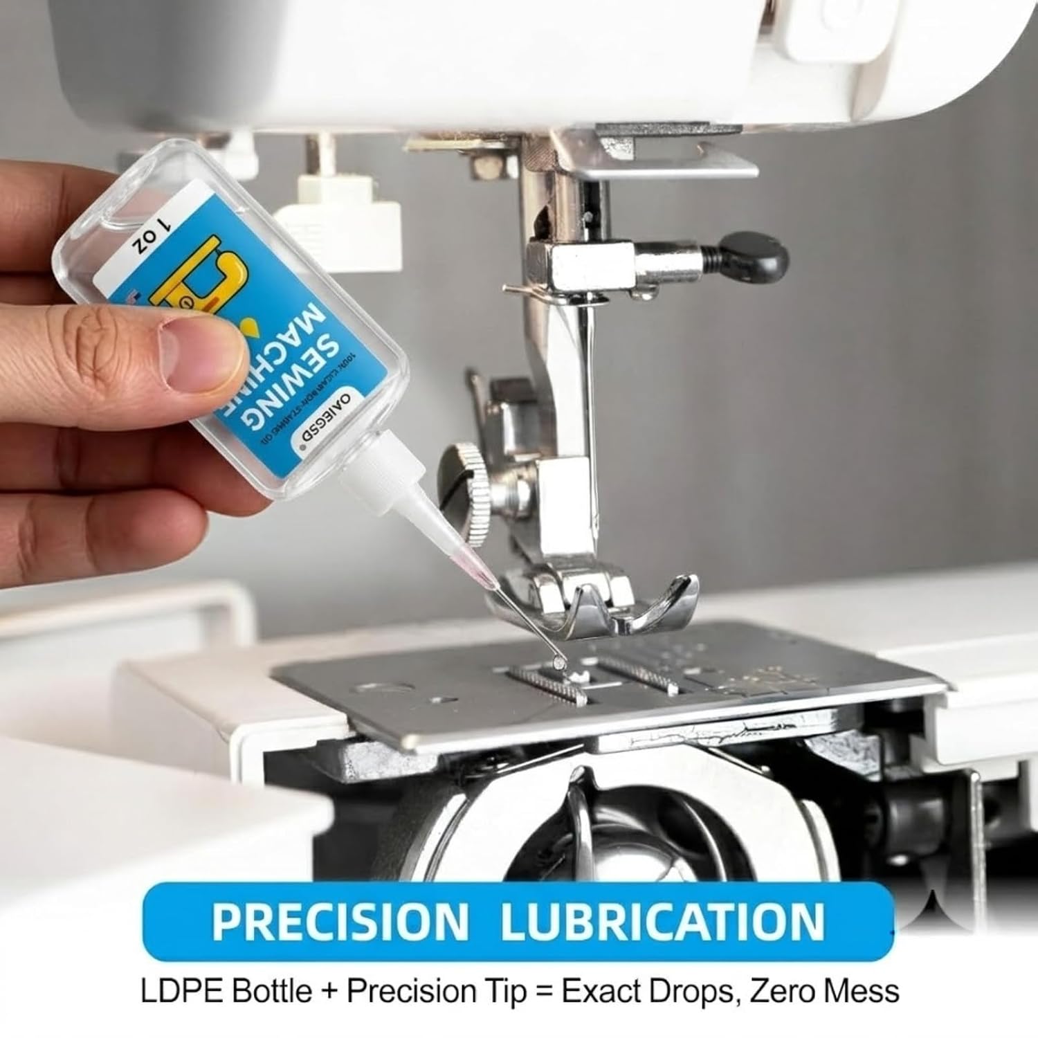1oz Fine Light Sewing Machine Oil and Lubricant with Applicator