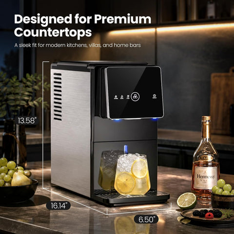 AGLUCKY Nugget Ice Maker Countertop with One-Touch Dispensing