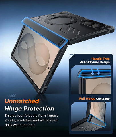 FNTCASE for Samsung Galaxy Z Fold 8 Case with 360 Spin Magnetic Kickstand