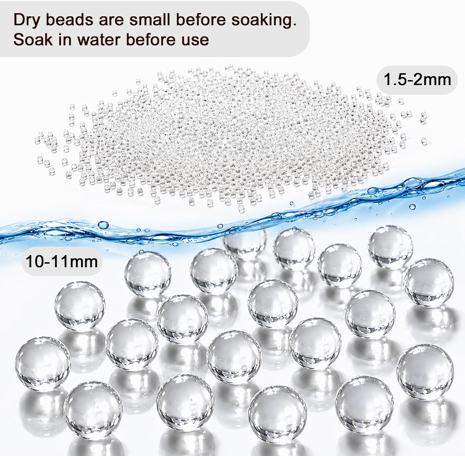 FALAMON 140,000 Clear Water Gel Beads for Vases, Transparent Vase Filler, Christmas Decoration, Wedding Centerpiece, Floating Candles, Floral Decoration