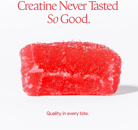 Create Creatine Monohydrate Gummies for Men & Women, Boost Focus, Strength, and Endurance, Anti-Melting Formula, Vegan, Gluten-Free, Non-GMO, 1.5g of Creatine per Gummy (Sour Cherry)