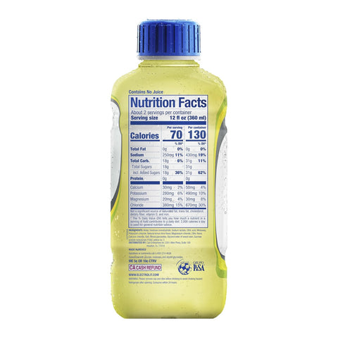 Electrolit, Electrolyte Beverage, Lemon-Lime, 21 Fl Oz (12 Pack) | Hydration Sports Drinks with Electrolytes, Magnesium, Calcium & Potassium, Recovery Drink for Post Workout