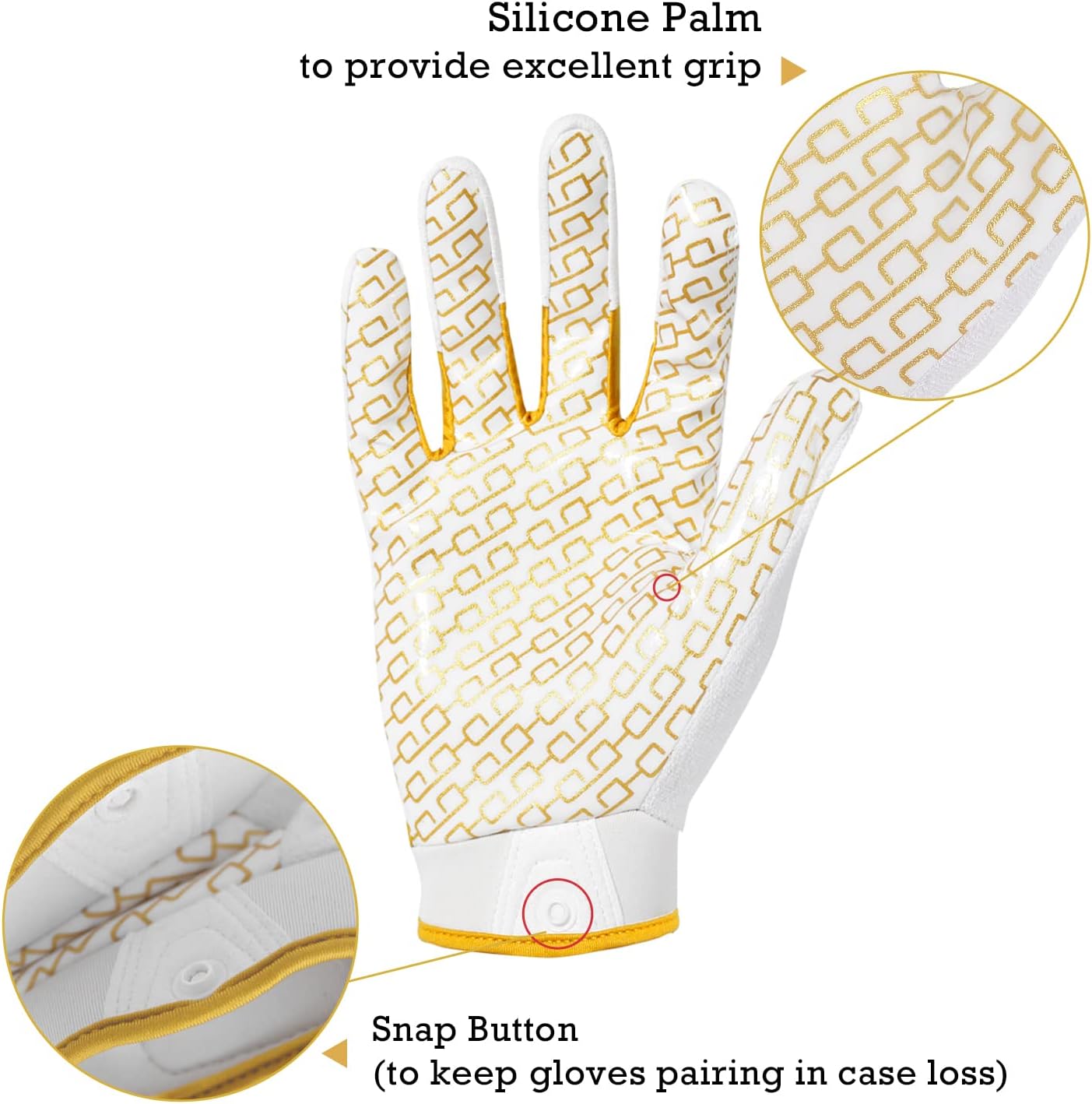 HANDLANDY Youth Football Gloves, Kids Sticky Receiver Gloves,Super Grip Football Glove Best Gift for Boys,Girls