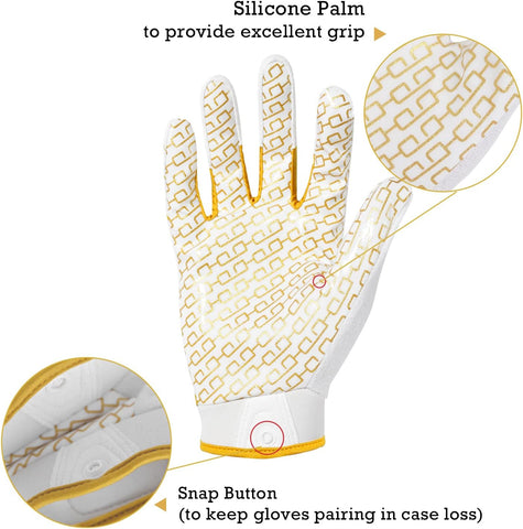 HANDLANDY Youth Football Gloves, Kids Sticky Receiver Gloves,Super Grip Football Glove Best Gift for Boys,Girls
