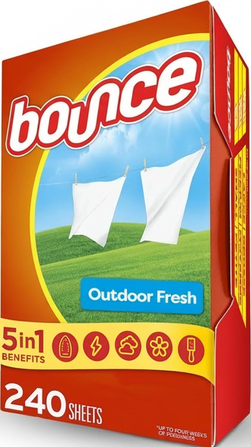 Bounce Fabric Softener Sheets, Outdoor Fresh Scent, 240 Count