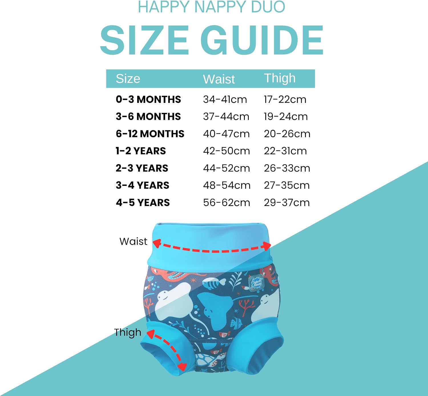 Splash About Happy Nappy Duo, Under the Sea, 0-3 Months