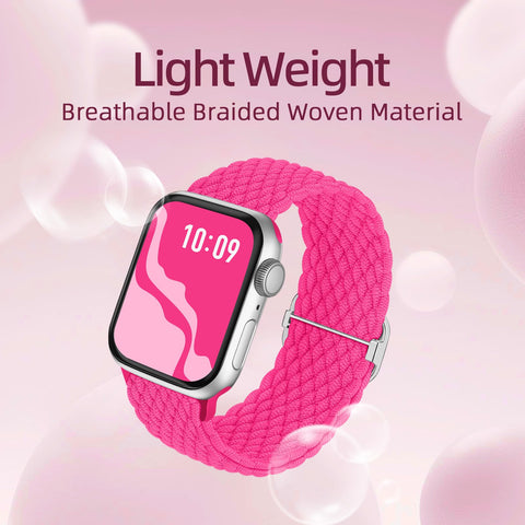 Braided Stretchy Solo Loop Compatible for Apple Watch Band 38mm 40mm 41mm 42mm 44mm 45mm 46mm 49mm for Women Men, Nylon Elastic Straps Wristbands for iWatch Series 10 9 8 7 6 SE 5 4 3 2 Ultra Ultra 2