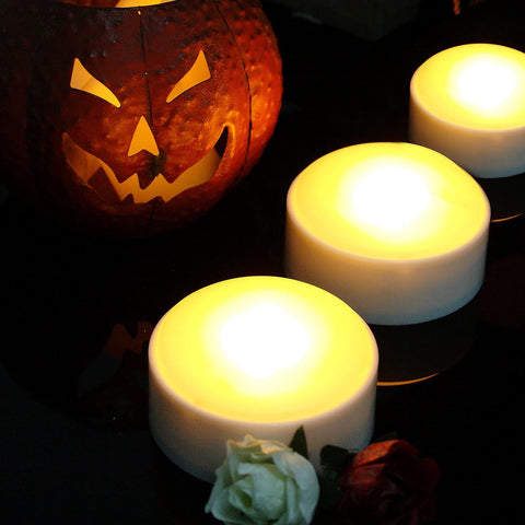 3 Halloween Battery LED Jack-O-Lantern Pumpkin Lights with Remote White