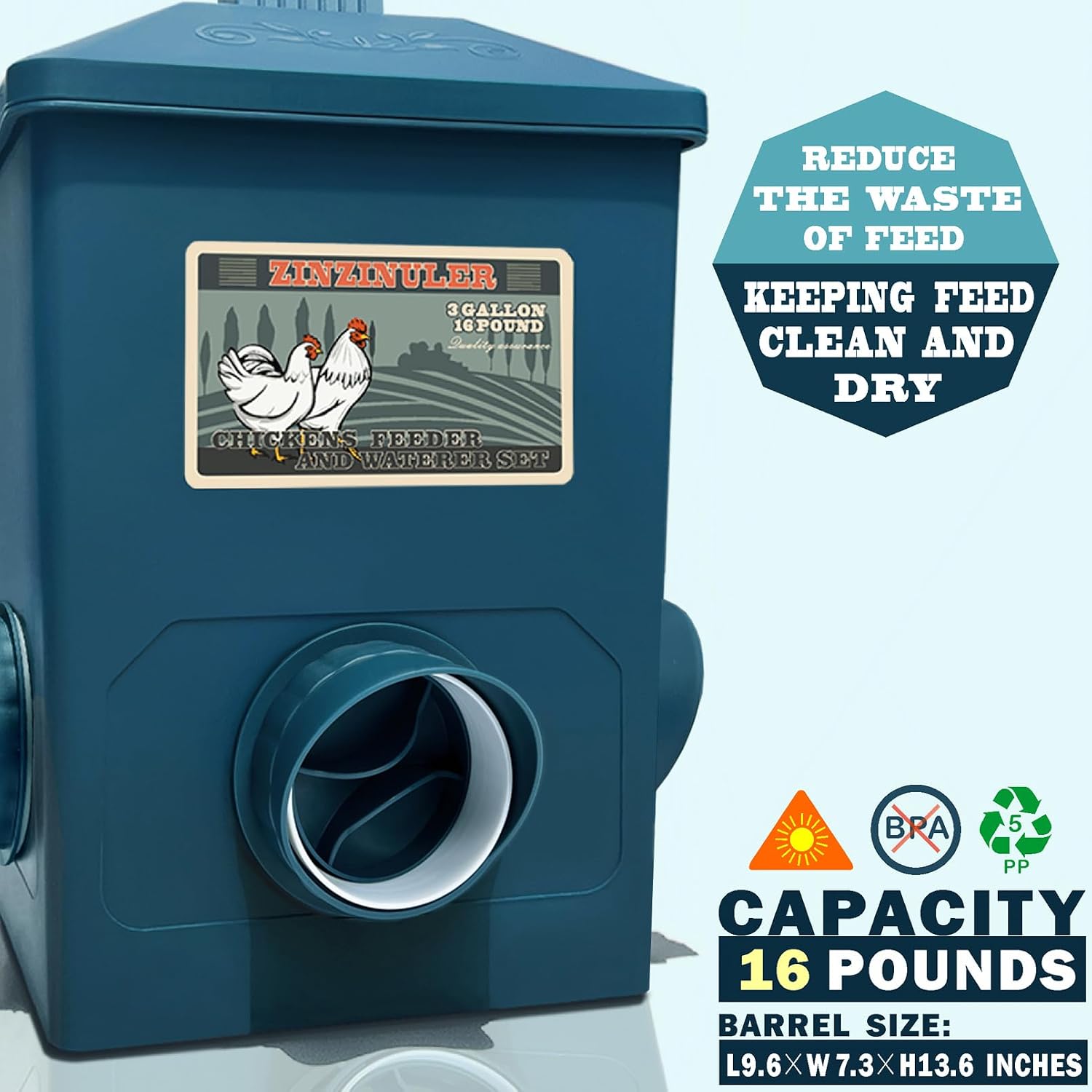 Automatic Port Chicken Feeder and Cup Waterer Set
