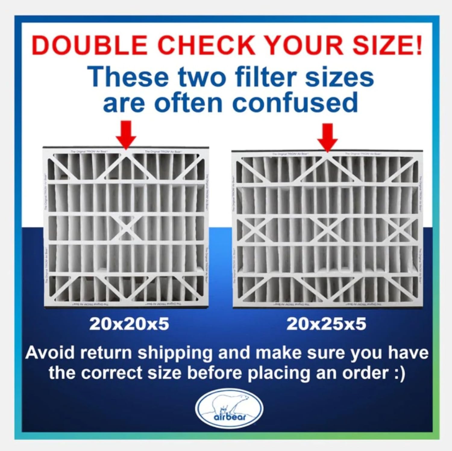 Trion Air Bear Filter 259112-103 MERV 11 (20x20x5") 2-pack