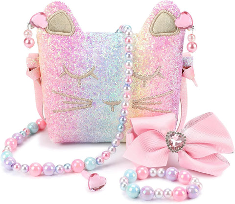 mibasies Purse for Little Girls Dress Up Jewelry Pretend Play Kids Accessories Mermaid Gifts