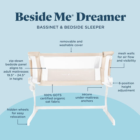 Baby Delight Beside Me™ Dreamer Bassinet, Organic Oat