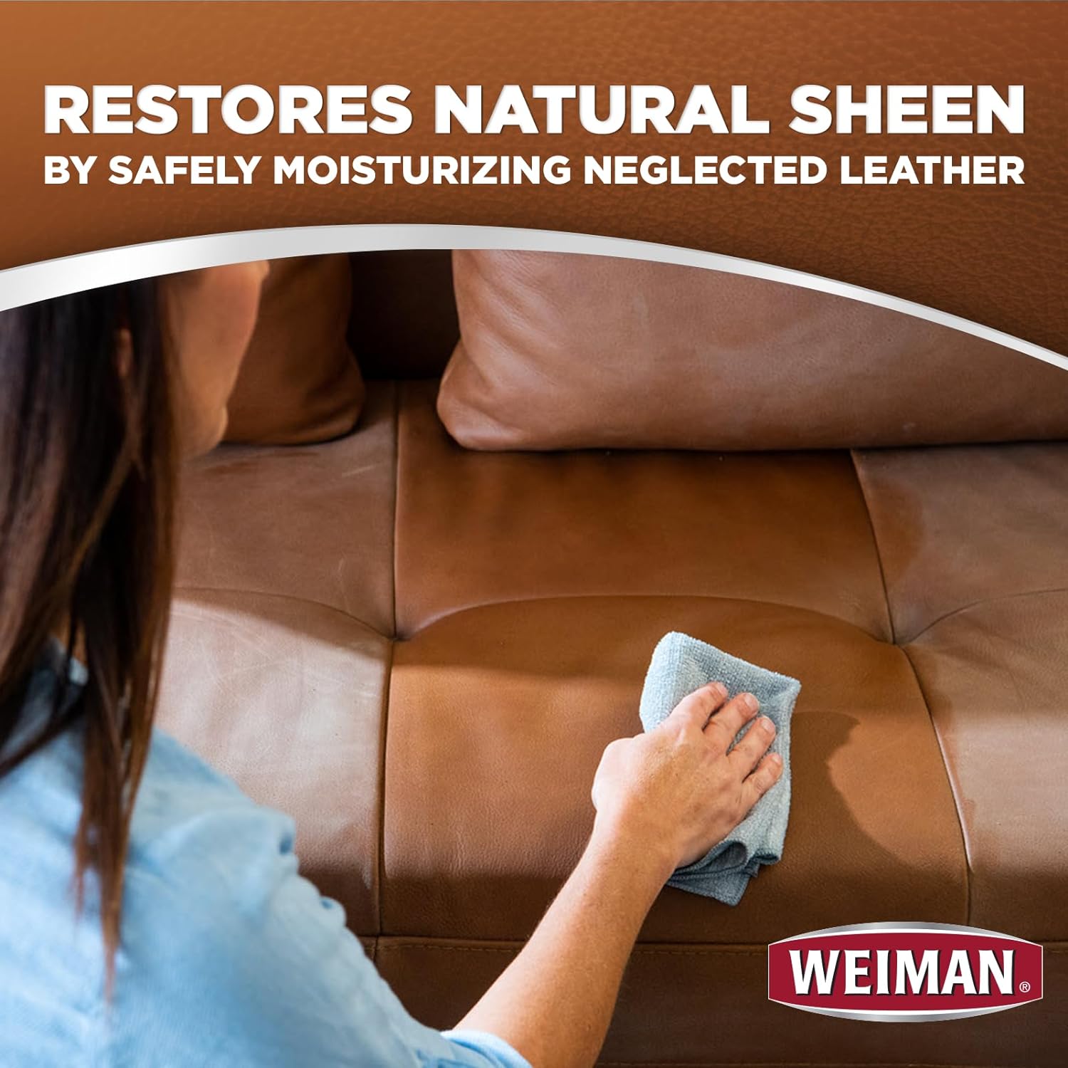 Weiman Leather Cleaner, Conditioner & Protector, 2 Pack Wipe with Cloth
