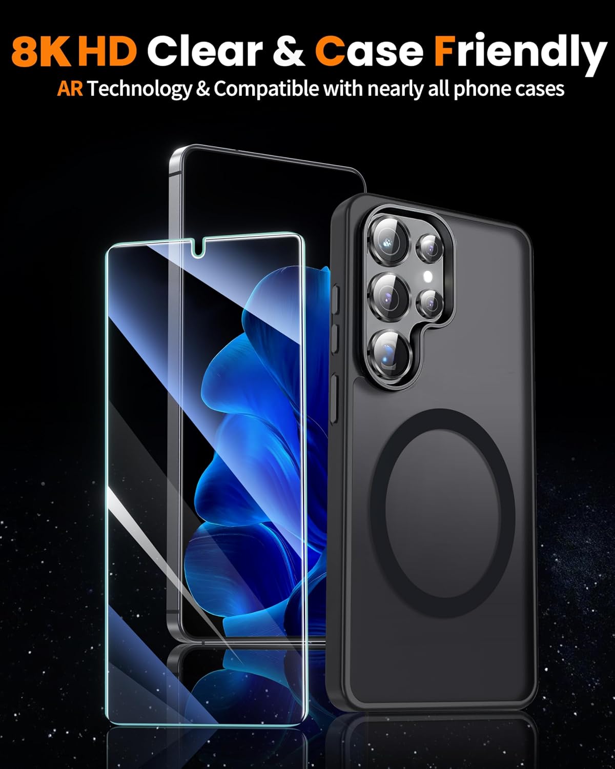 firtstnow 3 Pack for Samsung Galaxy S25 Ultra Screen Protector Tempered Glass + 1 Pack Camera Lens Protector, Military Grade Shatterproof, 9H Hardness, Fingerprint Unlock,Case Friendly 6.9 Inch