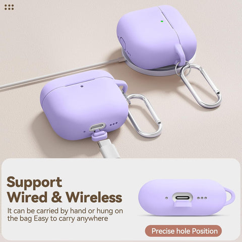 for AirPods 4 Case Cover 2024, Soft Silicone Protector-Purple