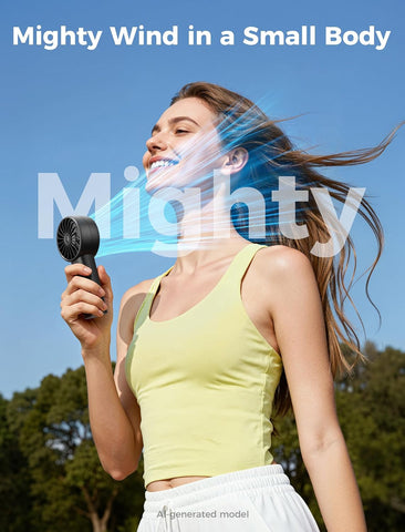 Aecooly Mighty Portable Fan, Powerful Handheld Fan, USB Rechargeable