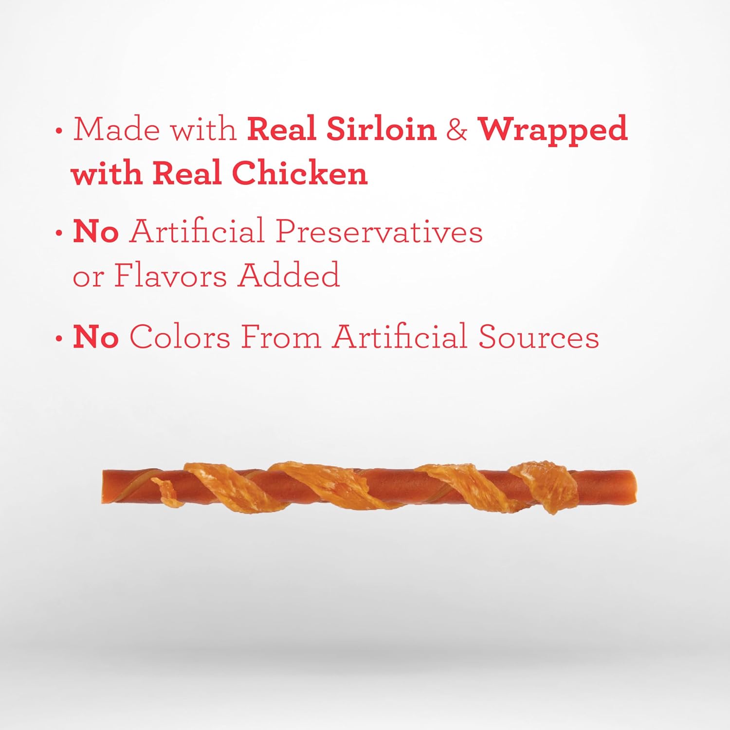 DreamBone Twist Stick Sirloin Rawhide-Free Dog Treats, 15 Count
