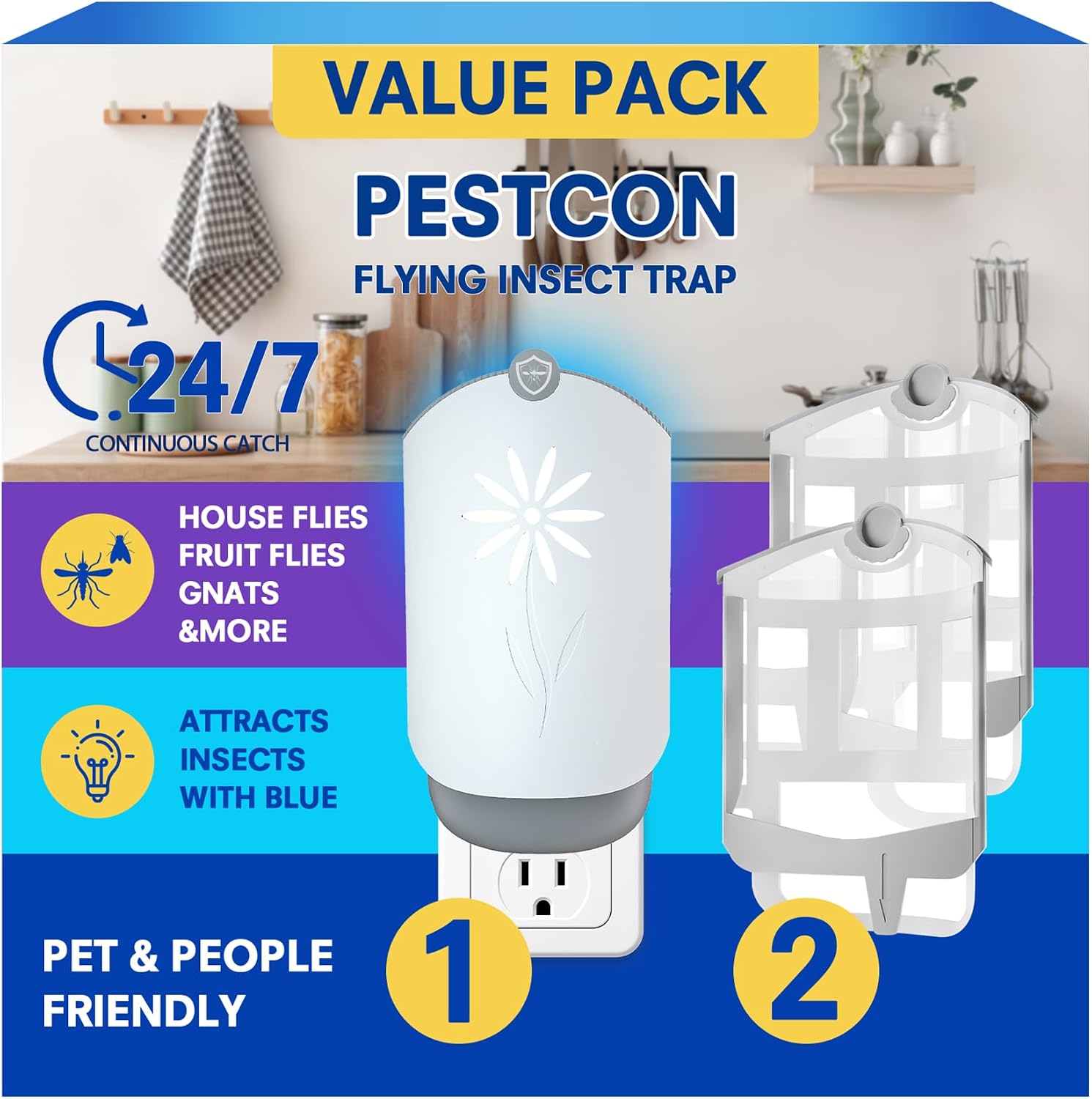 Flying Insect Trap Indoors, Gnat Killer Indoor Captures Fruit Flies, Mosquito and Gnats, Gnat Traps for House Indoor