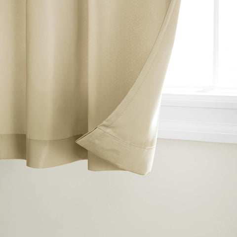 TOWN & COUNTRY BASICS Cabana Solid Heavyweight Indoor Outdoor Curtains, Light Filtering Opacity with Grommet Top, Water Repellent, 54"x96", Natural (Pack of 12)