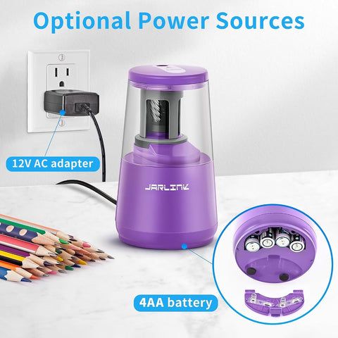 JARLINK Electric Pencil Sharpener, Heavy Duty Helical Blade, Auto Stop