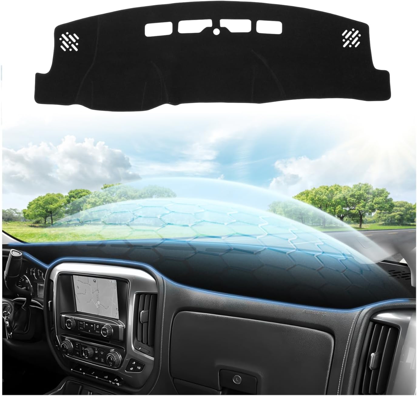 Cartist Black Dash Cover for 2014-2018 Chevrolet Chevy Silverado/GMC Sierra
