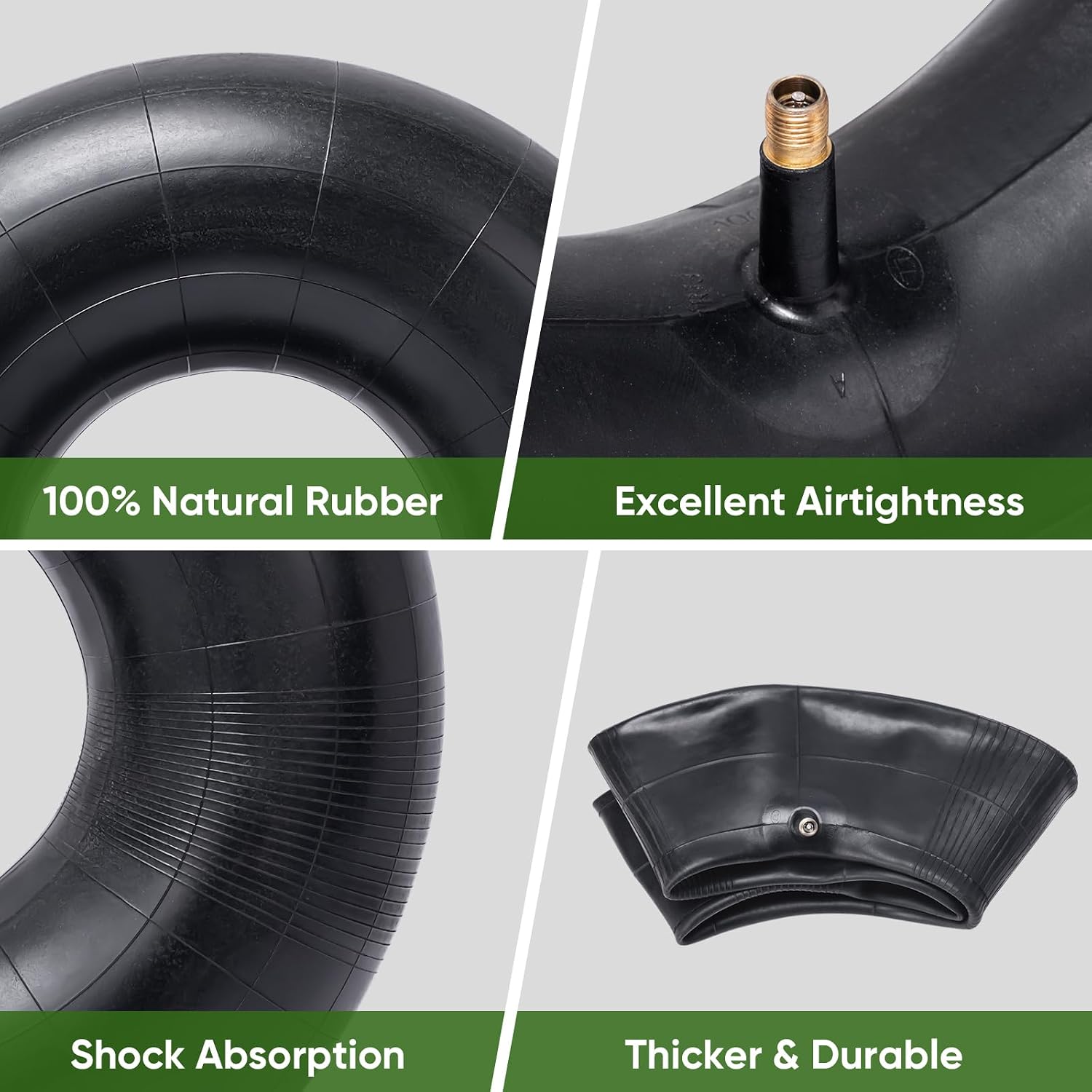 TICONN 3.00/3.50-8 Inner Tube, 2 Pack Inner Tire Tube for Wheelbarrow Tires, Replacement Tube with TR-13 Straight Valve Stem for Wheelbarrows, Wagons, Hand Trucks, Generators