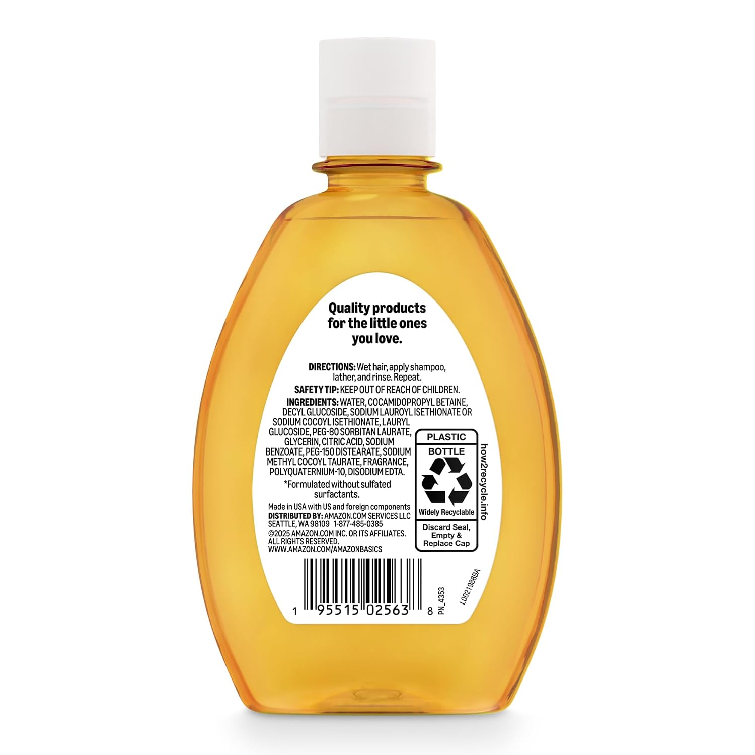 Amazon Basics Tear-Free Baby Shampoo, 13.6 Fluid Ounce, Packaging May Vary