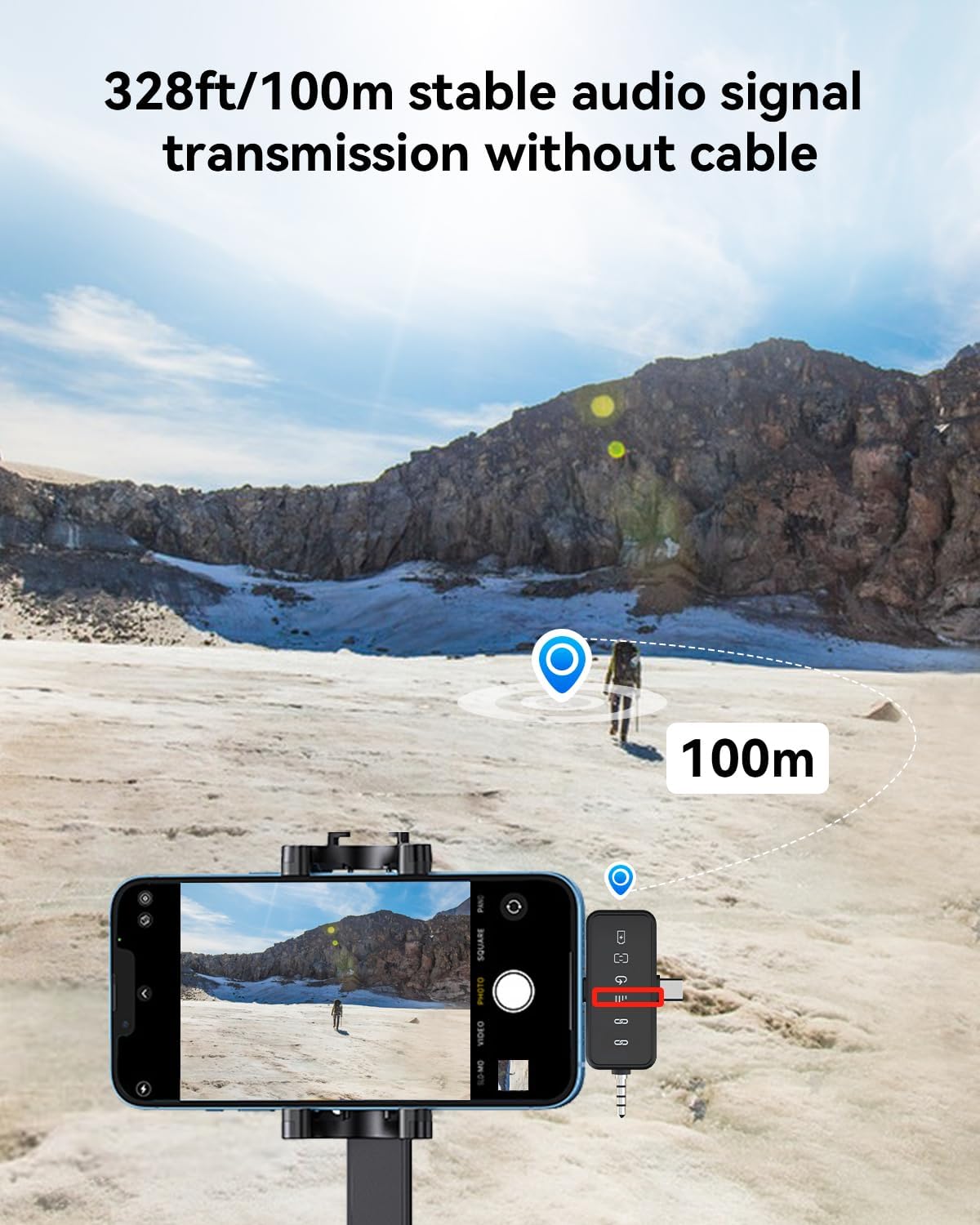 PQRQP 3 in 1 Wireless Lavalier Microphone for iPhone Android & Camera, Mini Clip-On Mic for Video Recording TikTok YouTube Interview, Noise Cancelling, 328ft Range, 18H Battery