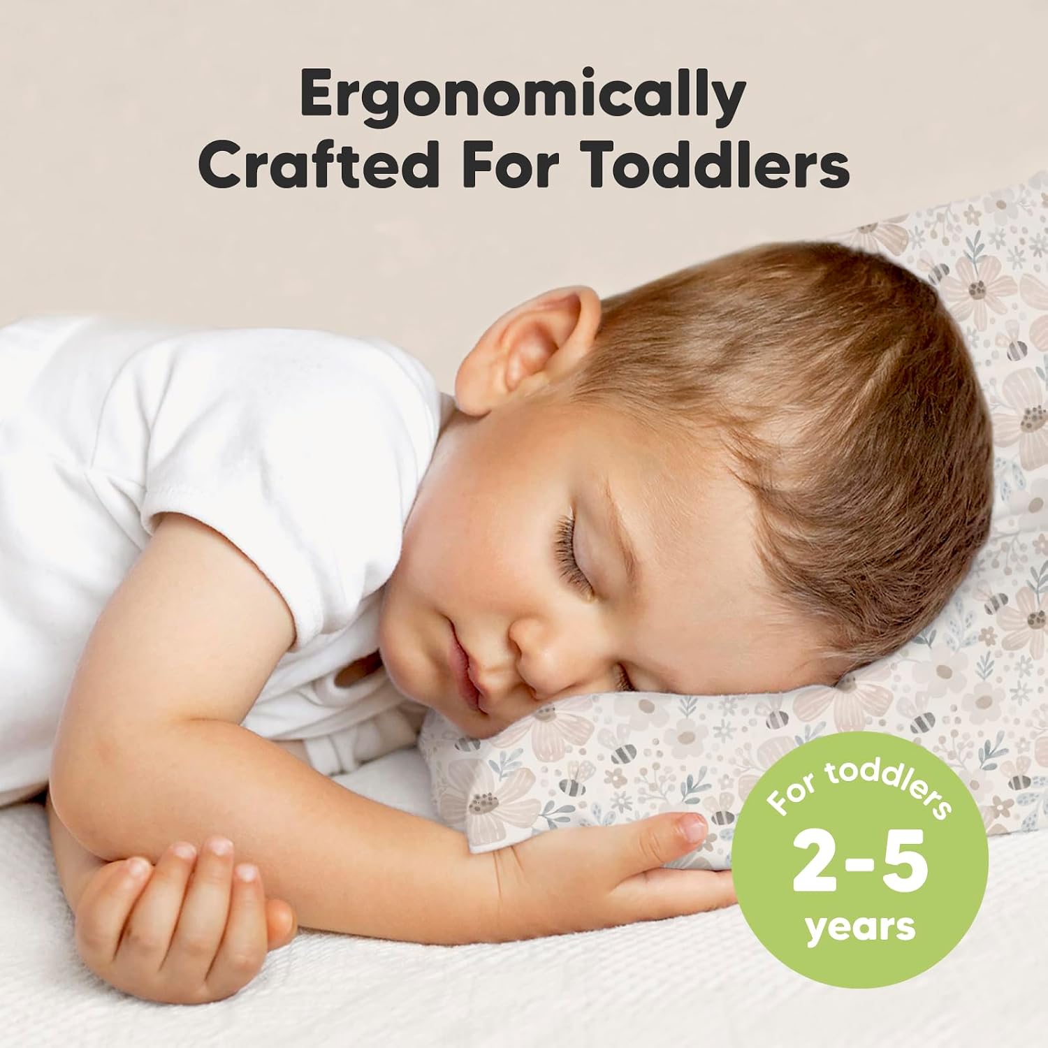 Toddler Pillow with Pillowcase, 13x18 My Little Dreamy Pillow (Flora Vale)