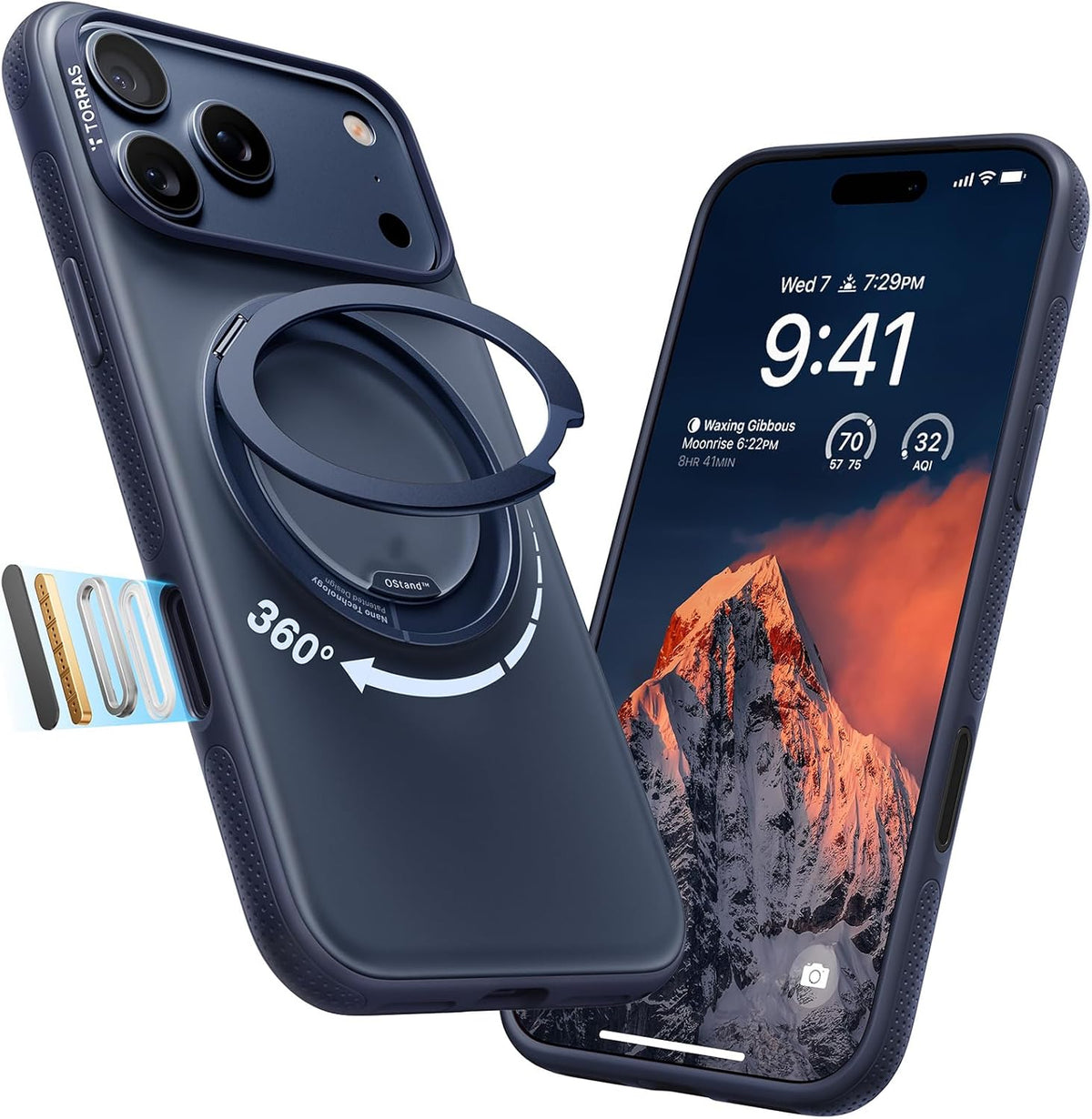 TORRAS for iPhone 17 Pro Max Case, 360 Magnetic Stand, O3 Fitness Series
