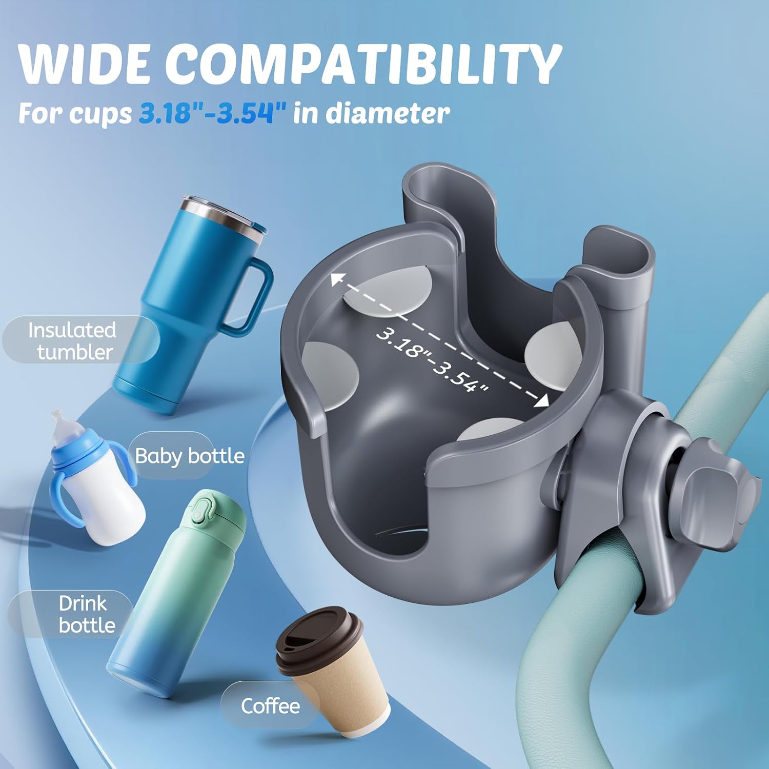 2-Pack Cup Holder for Walker: Wheelchair Cup Holder for Seniors and Adults
